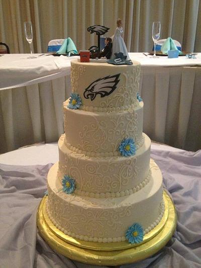 Eagles Wedding Cake - Cake by Tracy's Custom Cakery LLC