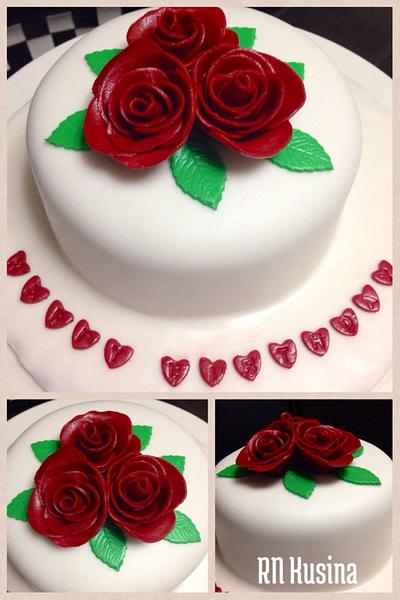 Red Roses Cake - Cake by NonieUA