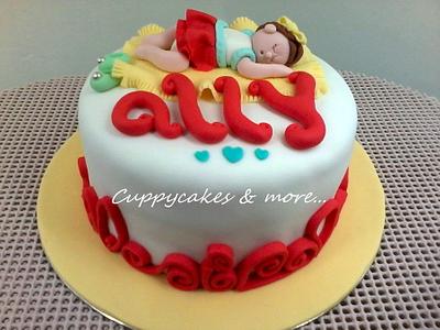 Sleeping baby girl cake - Cake by dianne
