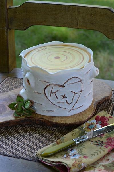 Rustic White Birch Cake - Cake by Elisabeth Palatiello