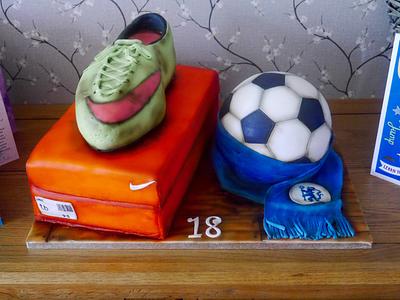 Football themed 18th birthday cake - Cake by Daisychain's Cakes