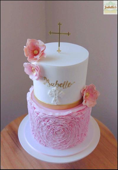 Christening ruffles  - Cake by Tracy Jabelles Cakes