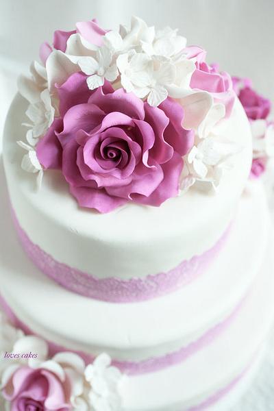 Pink wedding cake - Cake by lovescakes