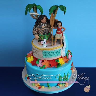 Oceania - Maui e Vaiana - Cake by Eliana Cardone - Cartoon Cake Village