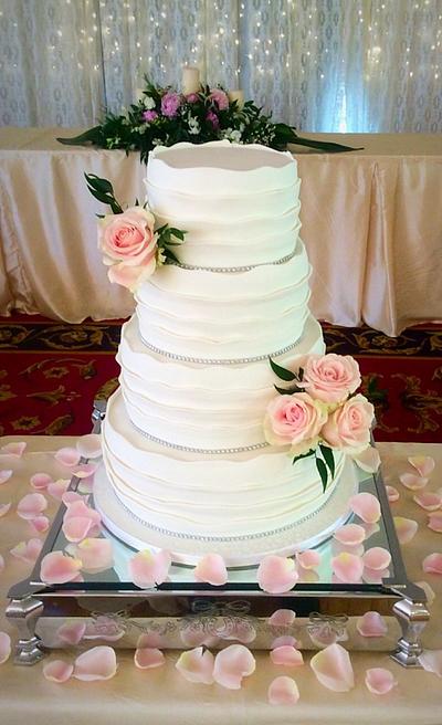 Simple ruffles and roses - Cake by Cakes by Deborah
