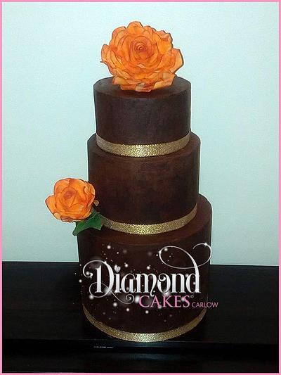 Chocolate Ganache Wedding Cake - Cake by DiamondCakesCarlow