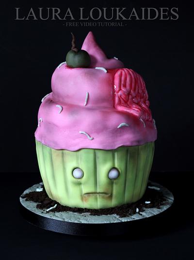 Giant Zombie Cupcake - Cake by Laura Loukaides