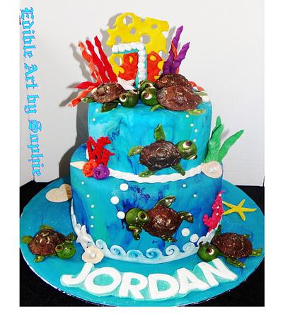 7 little turtles went up one day! - Cake by sophia haniff