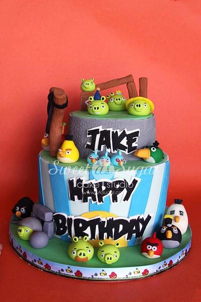 Angry Birds - Cake by SweetAsSugar