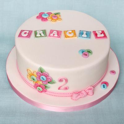Applique Birthday Cake - Cake by Pam 