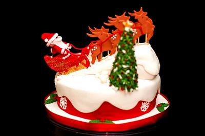 Christmas cake for boss - flying to sky~~~ - Cake by juddyoh