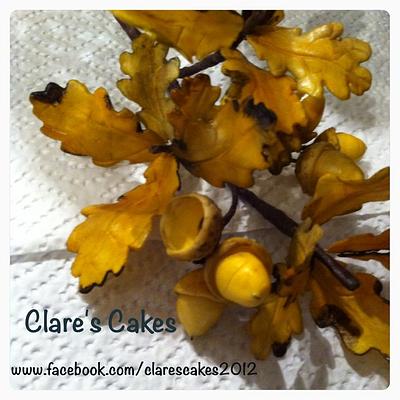 handmade acorns and oak leaves - Cake by Clare's Cakes - Leicester