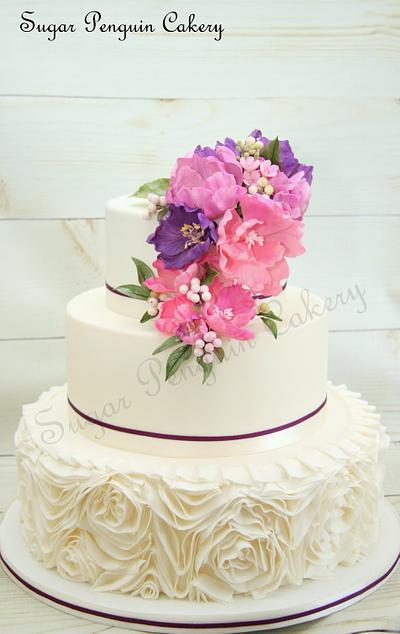 Ruffles and Purples - Cake by Ivone - Sugar Penguin Cakery
