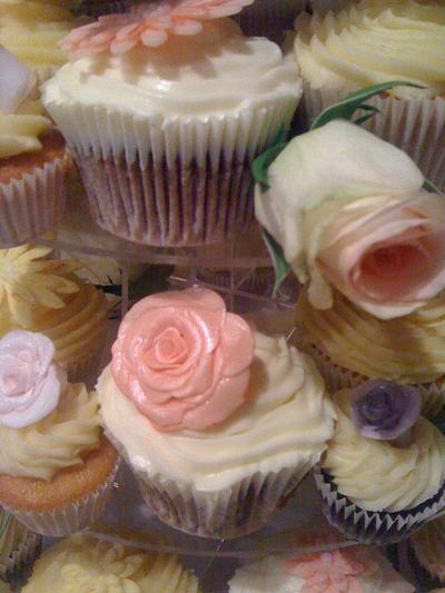 Floral cupcake tower - Cake by Jo Walmsley