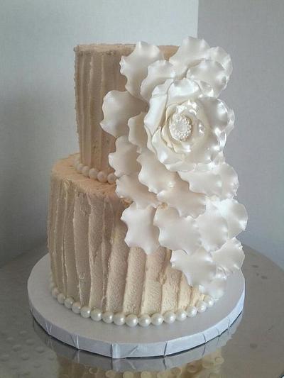 Open Rose Wedding Cake - Cake by JB