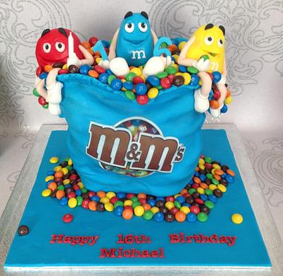 M&m cake number 3  - Cake by silversparkle