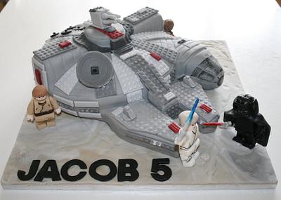 Lego Falcon star wars cake - Cake by Alison Lee