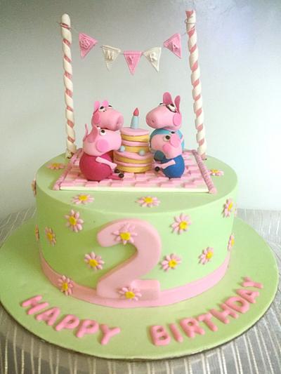 peppa pigs - Cake by cakestudiobymeena