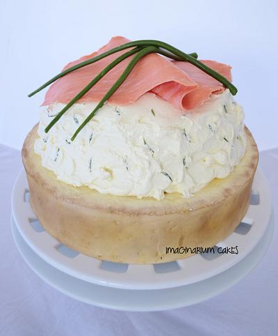 Salmon and Dill Canape with Chives - Cake by Imaginarium Cakes