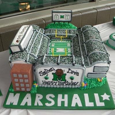 Marshall University Football Stadium - Cake by Jennifer Leonard