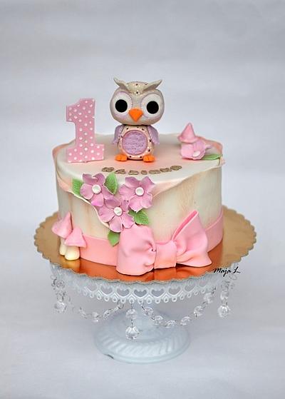 Owl cake  - Cake by majalaska