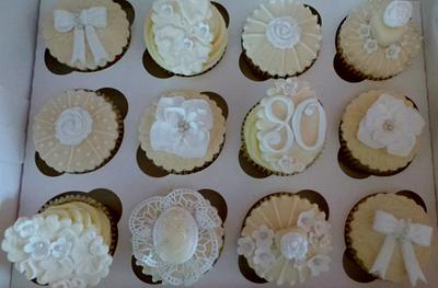 Pretty 80th cupcakes - Cake by Jacqui's Cupcakes & Cakes