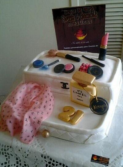 Chanel Cosmetic Case - Cake by Sweets and CHocolat Creations  by Denise de Neira