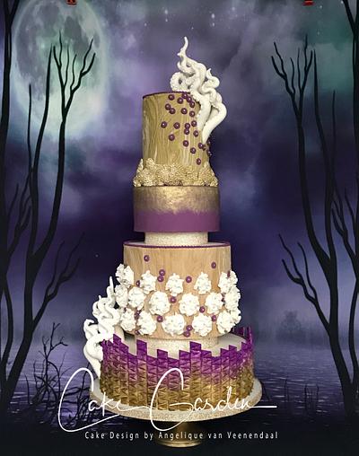 Aqua-chique wedding cake - Cake by Cake Garden 