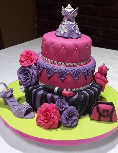 Girly Birthday Cake - Cake by Tascha's Cakes