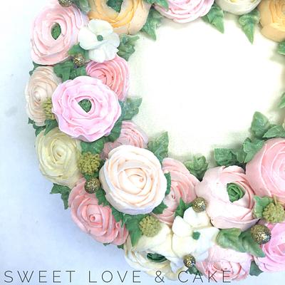 Buttercream Floral Wreath  - Cake by Sweet Love & Cake