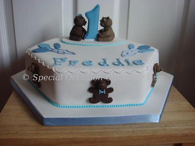 Teddy Bear 1st Birthday Cake - Cake by Teresa Bryant