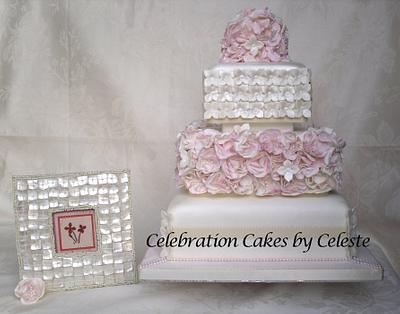 Flowers and pearls wedding cake - Cake by Celebration Cakes by Celeste