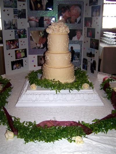 Peggy & Royce- champagne rose wedding - Cake by Suanne
