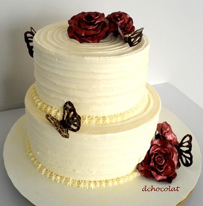 Roses & butterflies - Cake by Dchocolat
