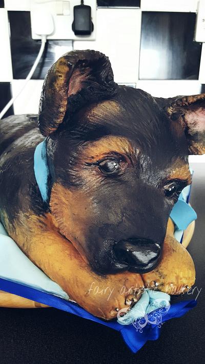 Archibald the German shepherd puppy - Cake by Helen at fairy artistic 