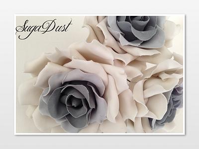 Grey Roses - Cake by Mary @ SugaDust