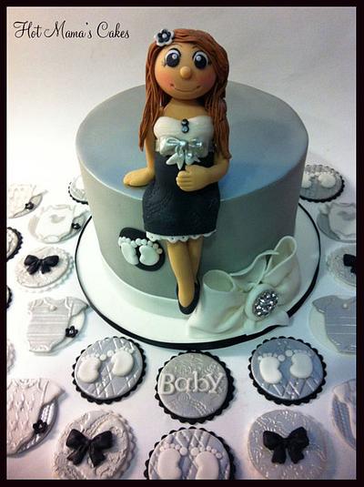 Silver baby shower - Cake by Hot Mama's Cakes