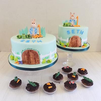 A pair of Peter Rabbit cakes - Cake by Divine Bakes