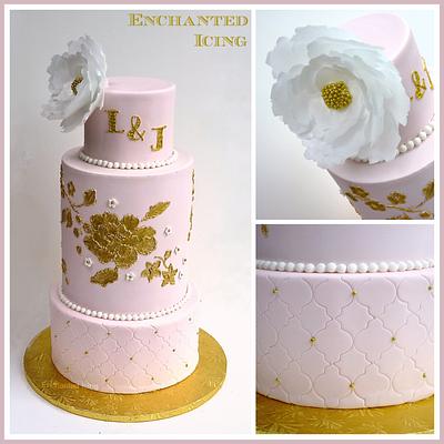 Pink and Gold  - Cake by Enchanted Icing