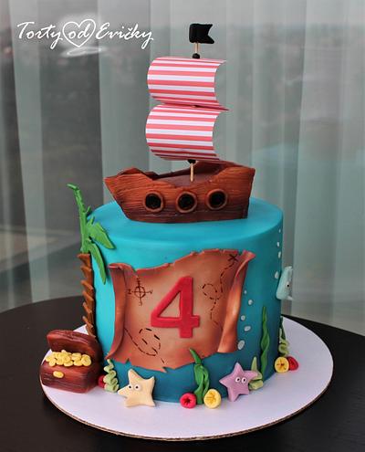 Small pirate cake  - Cake by Cakes by Evička