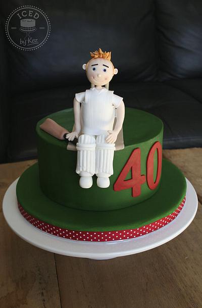 40th Cricket Themed Birthday - Cake by IcedByKez