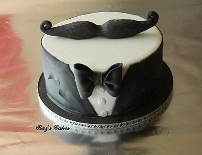 Tuxedo Cake for Movember  - Cake by RazsCakes