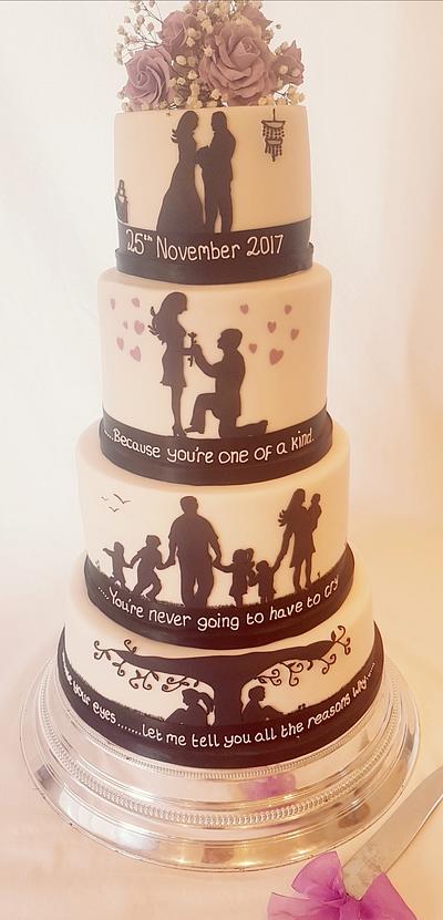 Silhouette wedding cake - Cake by Thesugarfloristyork