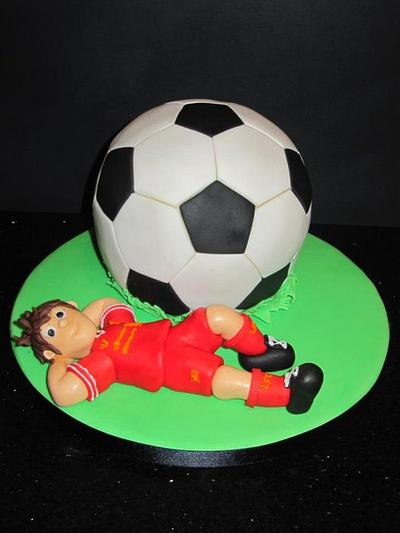 first ever ball cake and its a football :/  - Cake by d and k creative cakes