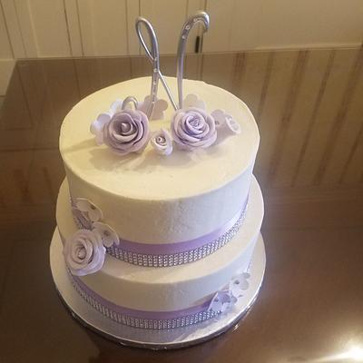 Purple bling wedding cake  - Cake by Gearhartcakes