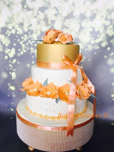 Orange and gold  - Cake by Bakedpleasures