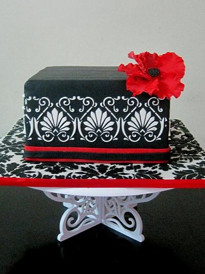 Black & White Damask Cake  - Cake by Seema Tyagi