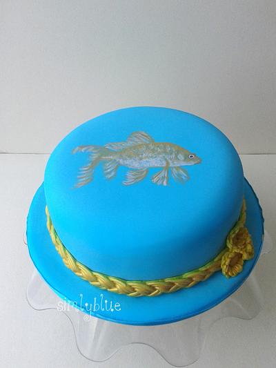 Cake hat with drawing fish - Cake by simplyblue