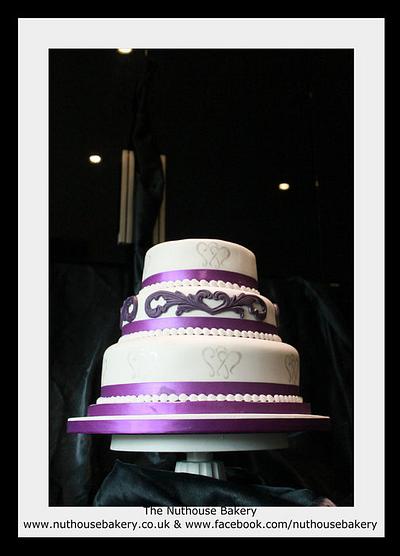 Purple and Silver Wedding Cake - Cake by Laura Nolan
