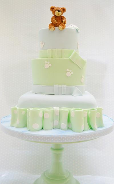 A Ted for Ted's Christening - Cake by Roo's Little Cake Parlour